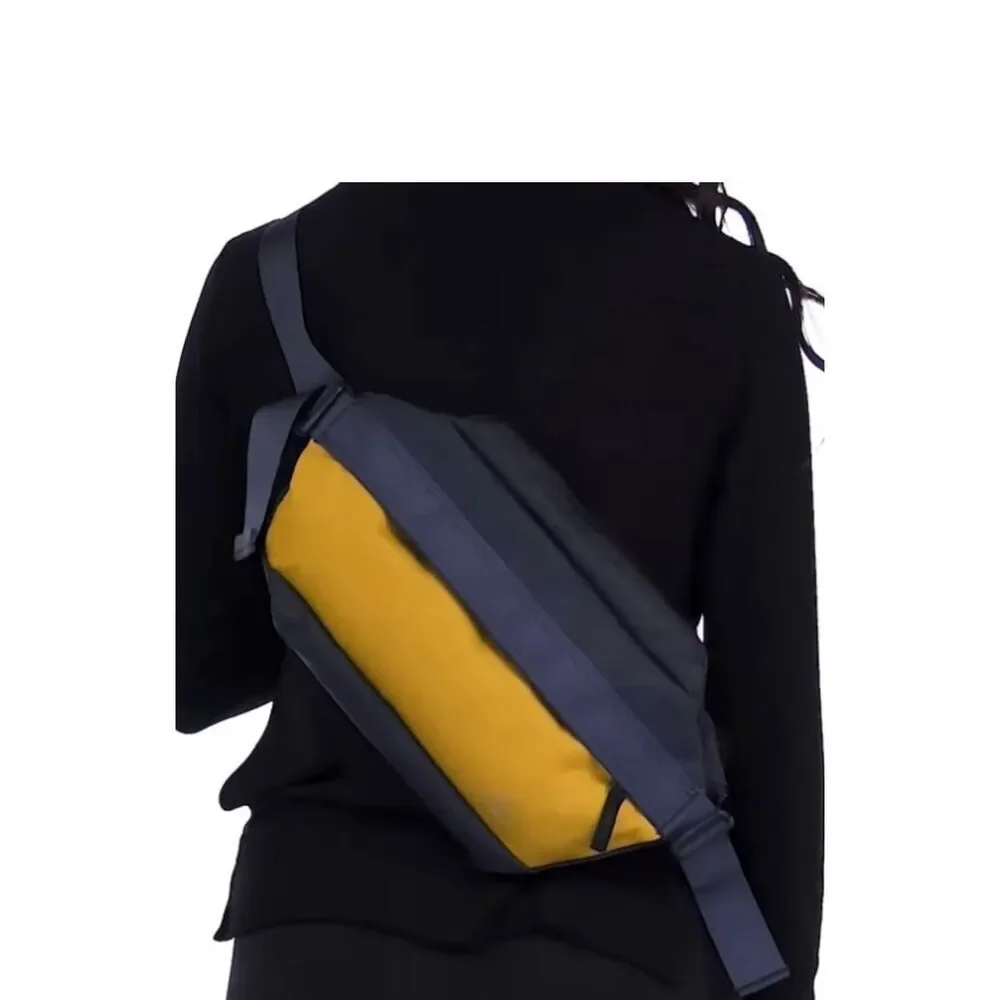 L.L.Bean Athleisure Sling Pack Belt Bag- Toffee Yellow Navy Blue, New With Tags